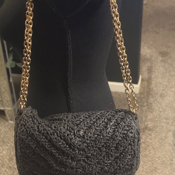 MNG Black Tweed with Gold Chain Strap - Picture 4 of 7